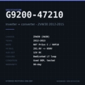 Specification - 2012 2013 2014 2015 Toyota Prius Hybrid Inverter Converter Assembly JDM ZVW30 G9200-47210